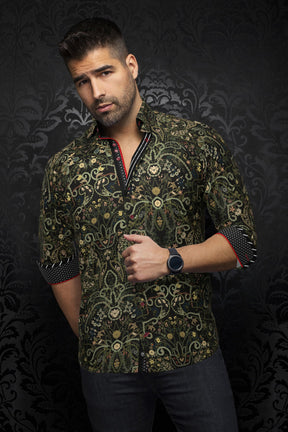 Chemise manches longues pour homme par Au Noir | ABERDEEN Olive | Machemise.ca, inventaire complet de la marque Au Noir