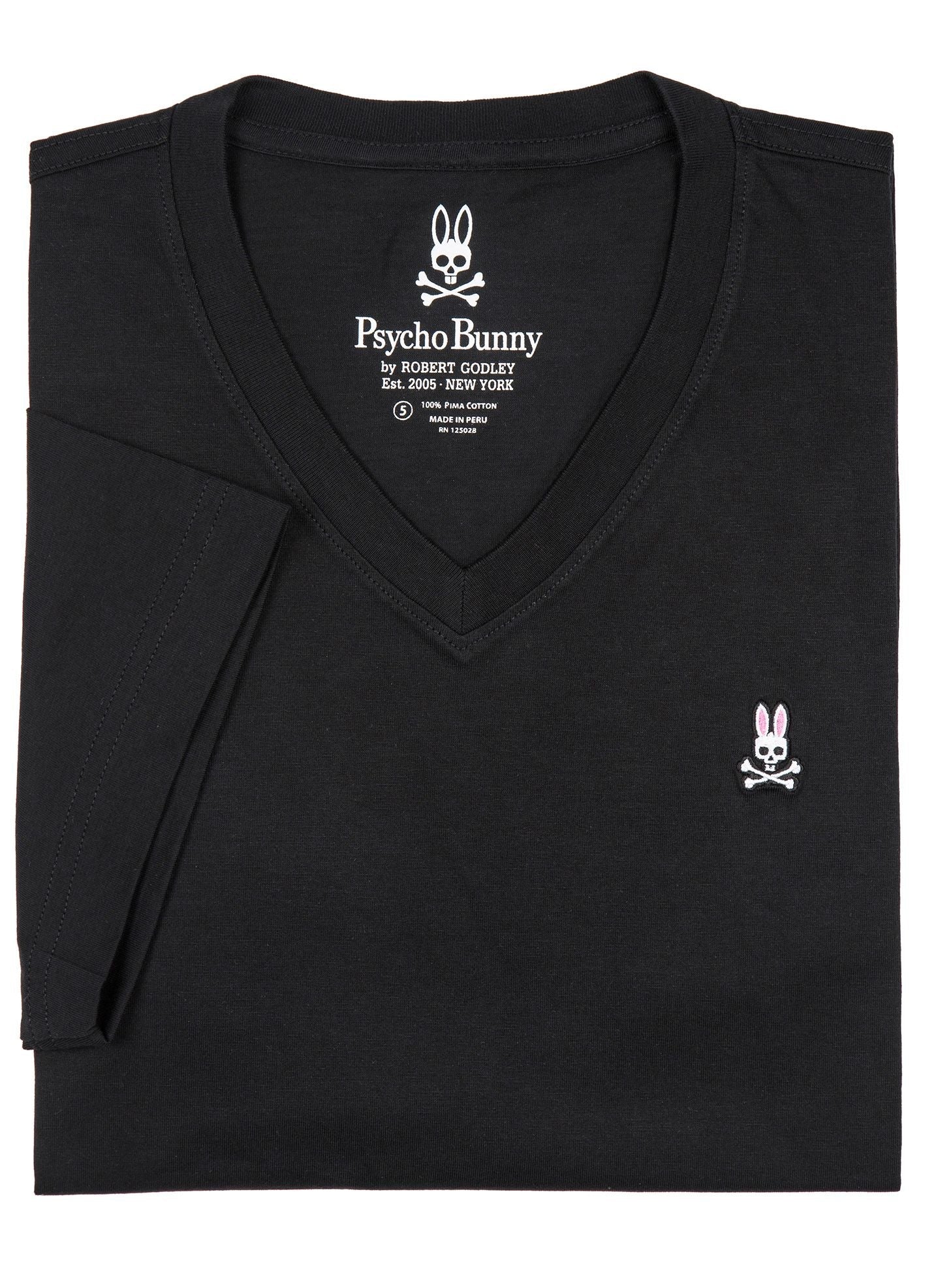 T-Shirt pour homme par Psycho Bunny | V-Neck B6U100ARPC Noir | Machemise.ca, vêtements mode pour hommes