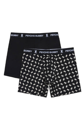 Boite de 2 boxers pour homme par Psycho Bunny | Solid B6V601Z1CM Noir | Machemise.ca, vêtements mode pour hommes