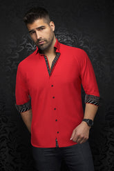 Chemise manches longues pour homme par Au Noir | BALLERINI Rouge | Machemise.ca, inventaire complet de la marque Au Noir