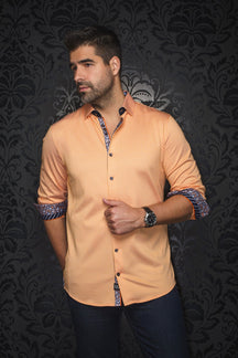 Chemise manches longues en Knit pour homme par Au Noir | BERNADO Orange | Machemise.ca, inventaire complet de la marque Au Noir