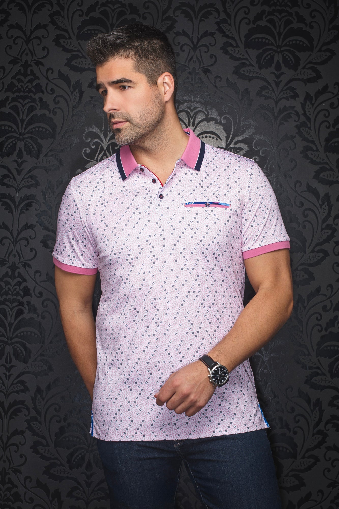 Polo pour homme par Au Noir | BRYLEE Fuchsia | Machemise.ca, inventaire complet de la marque Au Noir