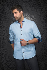 Chemise manches longues pour homme par Au Noir | DOMINION Bleu Clair | Machemise.ca, inventaire complet de la marque Au Noir