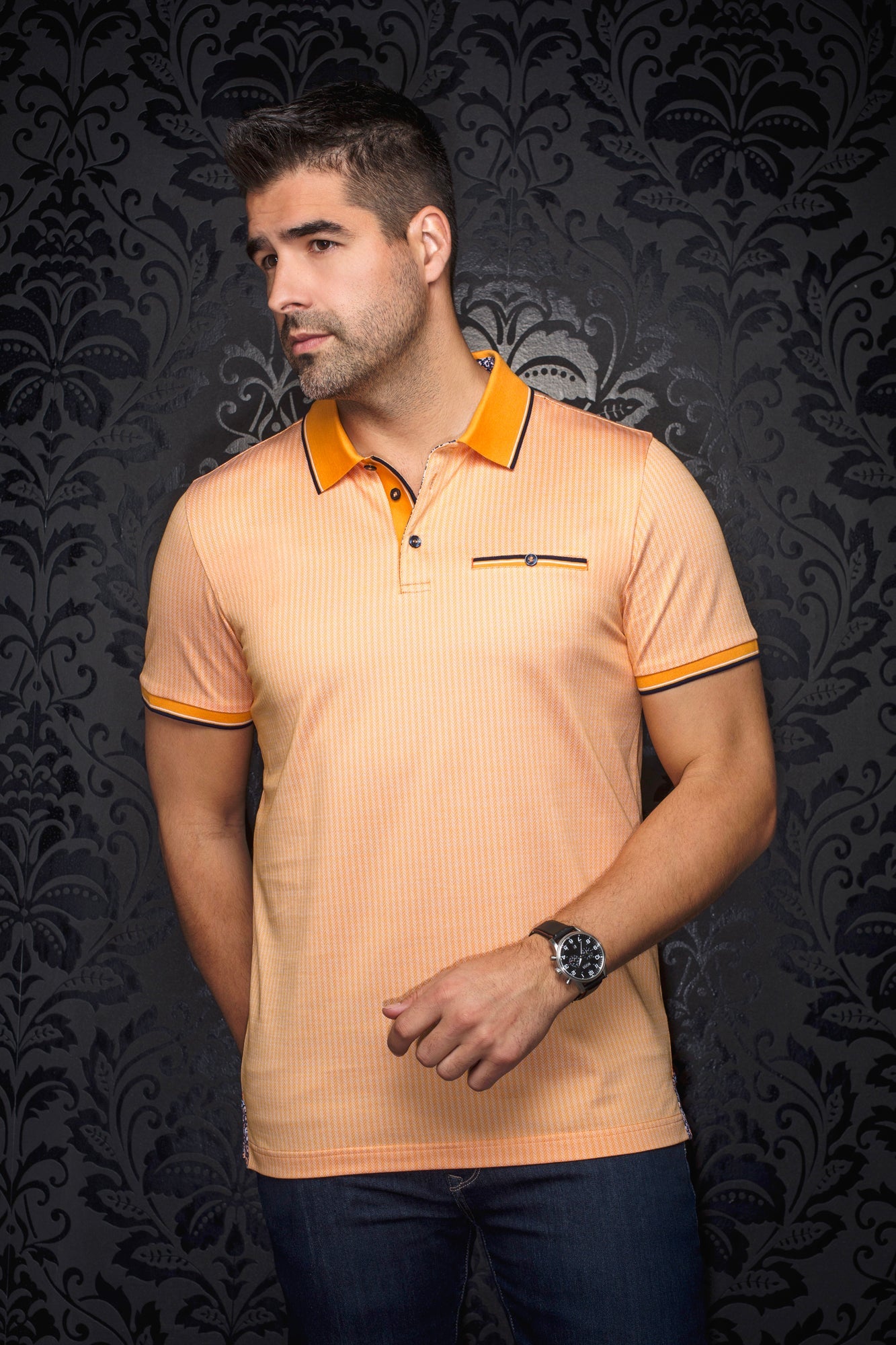 Polo pour homme par Au Noir | MAYBERRY Orange | Machemise.ca, inventaire complet de la marque Au Noir