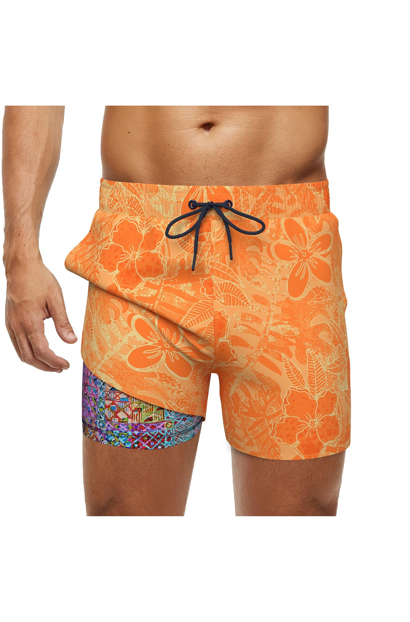 Short maillot de bain assortie pour homme par Au Noir | NABER-B Orange | Machemise.ca, inventaire complet de la marque Au Noir