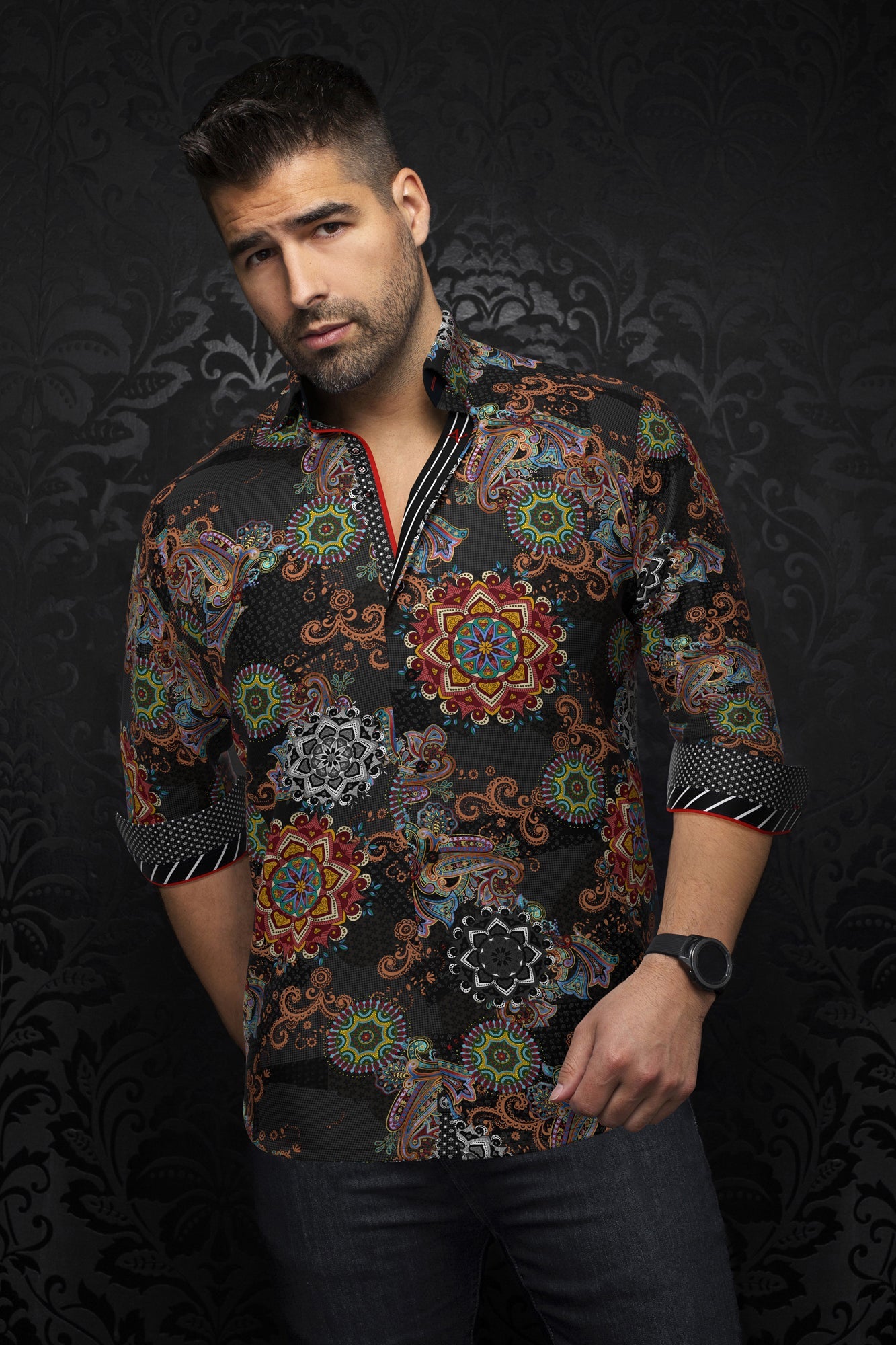 Chemise manches longues pour homme par Au Noir | OSBORNE Noir | Machemise.ca, inventaire complet de la marque Au Noir