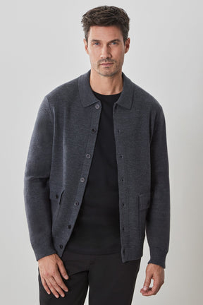 Cardigan pour homme par Robert Barakett | Bristol RB41567 GREY | Machemise.ca, vêtements mode pour hommes