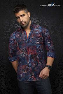 Chemise manches longues en Knit pour homme par Au Noir | TURNER Bleu Marine | Machemise.ca, inventaire complet de la marque Au Noir