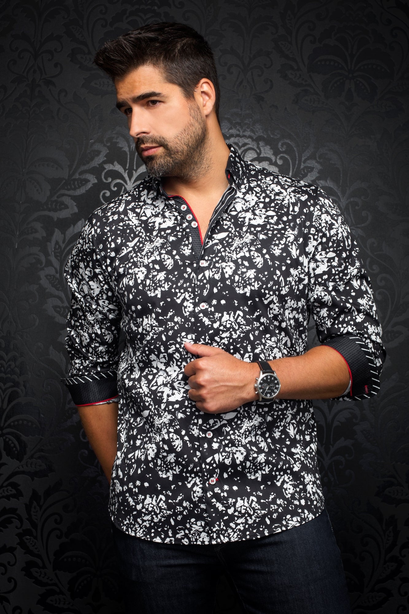 Chemise manches longues pour homme par Au Noir | KHARMA NUOVO Noir/black | Machemise.ca, inventaire complet de la marque Au Noir