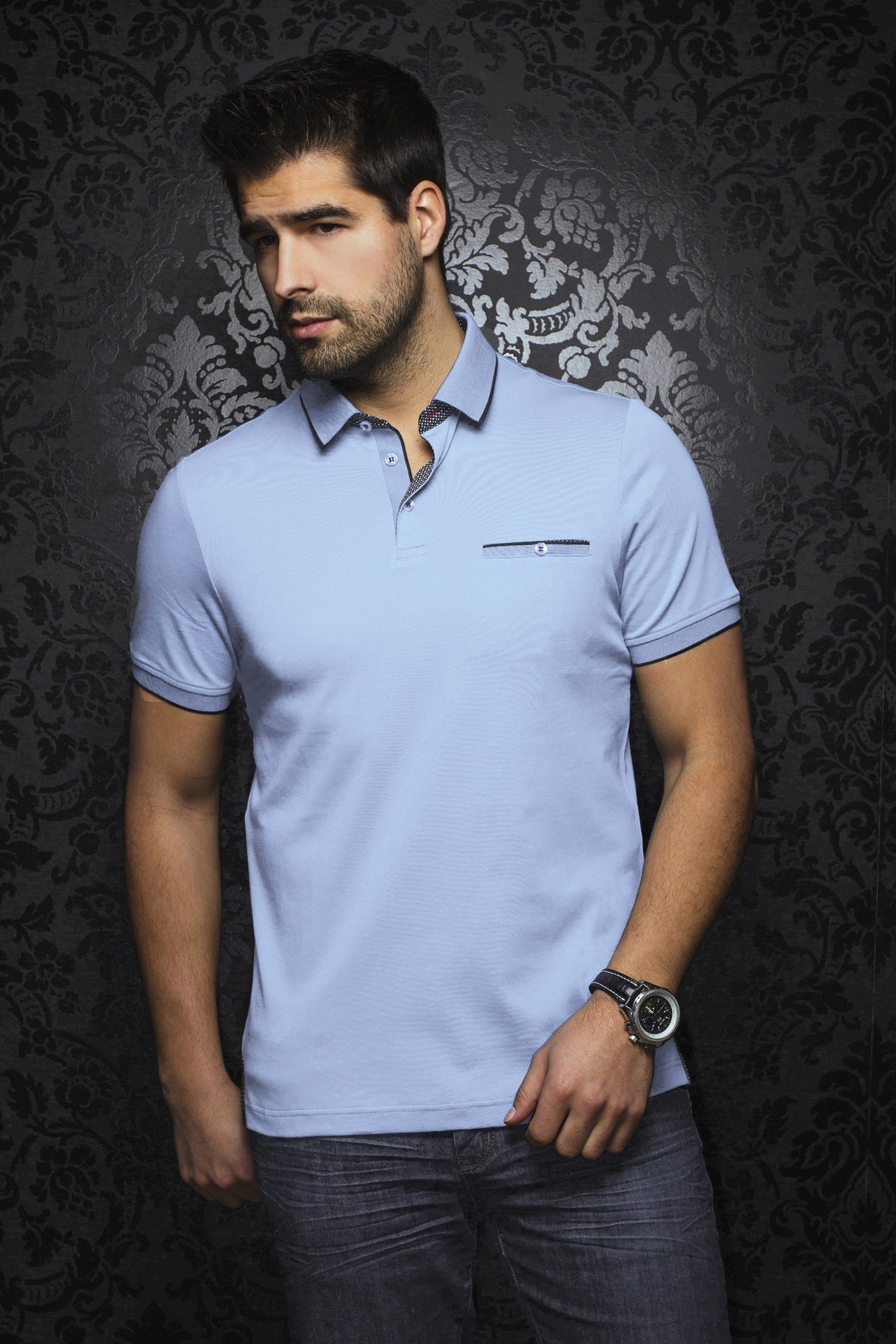 Polo Au Noir - MERCURY light blue